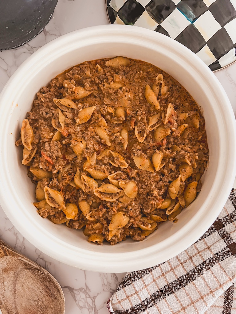 Easy Creamy One Pot Beef and Shells