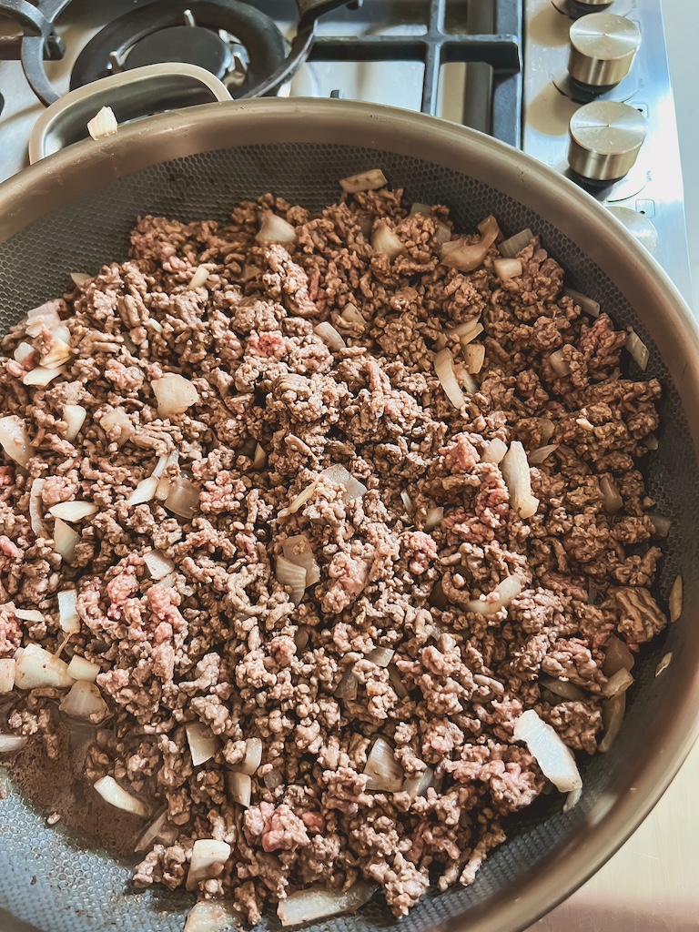 taco meat mixture for easy halloween quesadilla