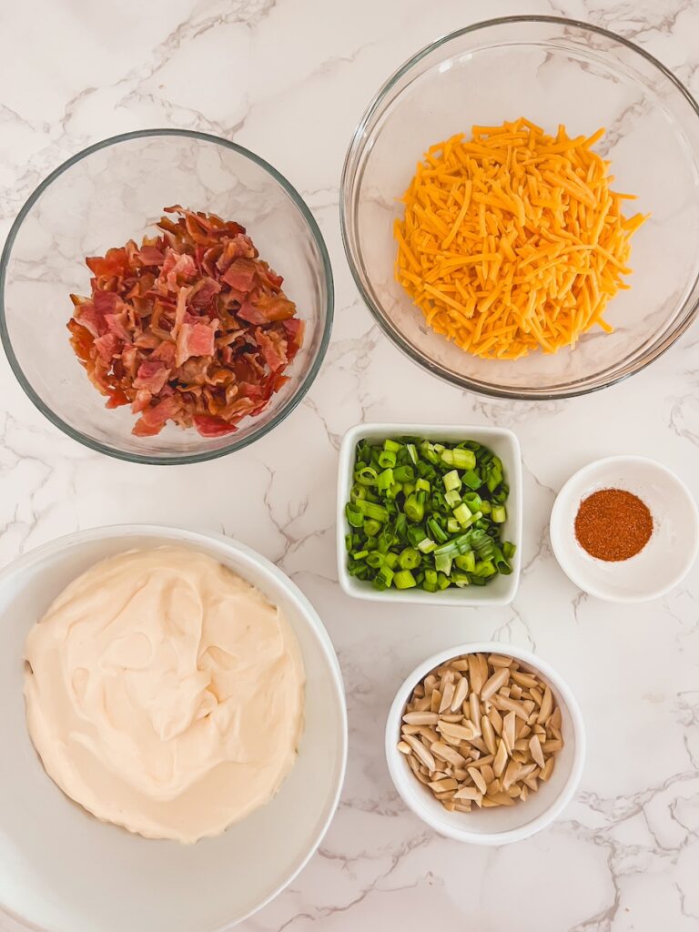 flatylay of ingredients for neiman marcus dip