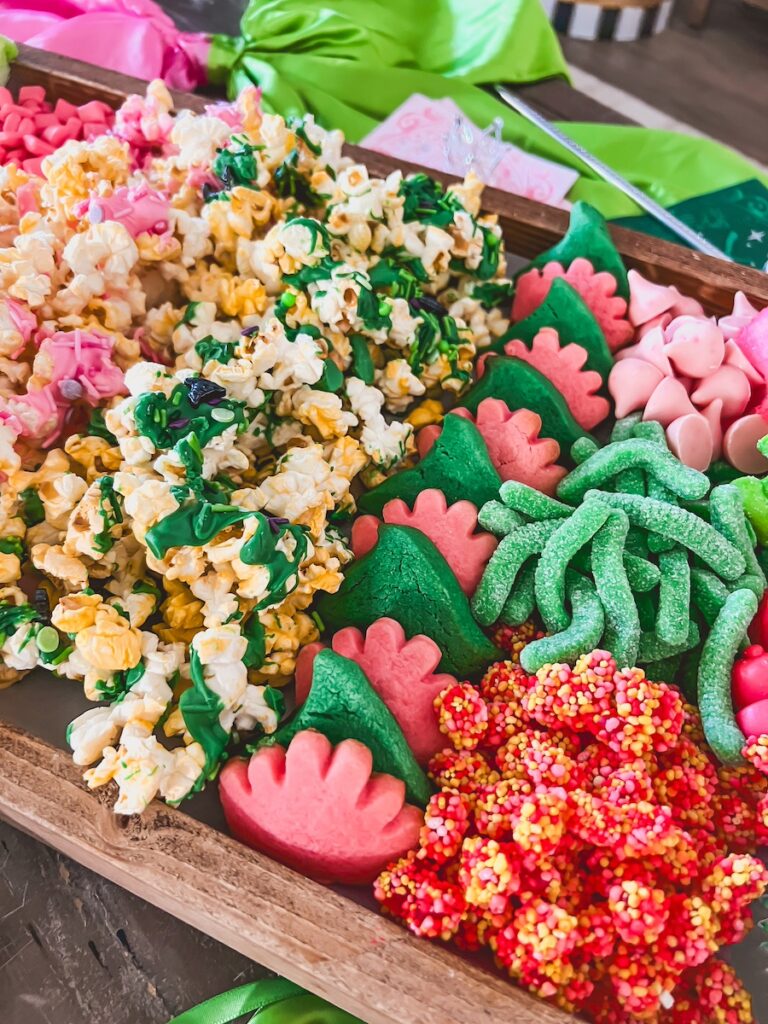 close up view of popcorn for wicked movie night board