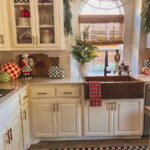 christmas kitchen decor in classic colors of red and green