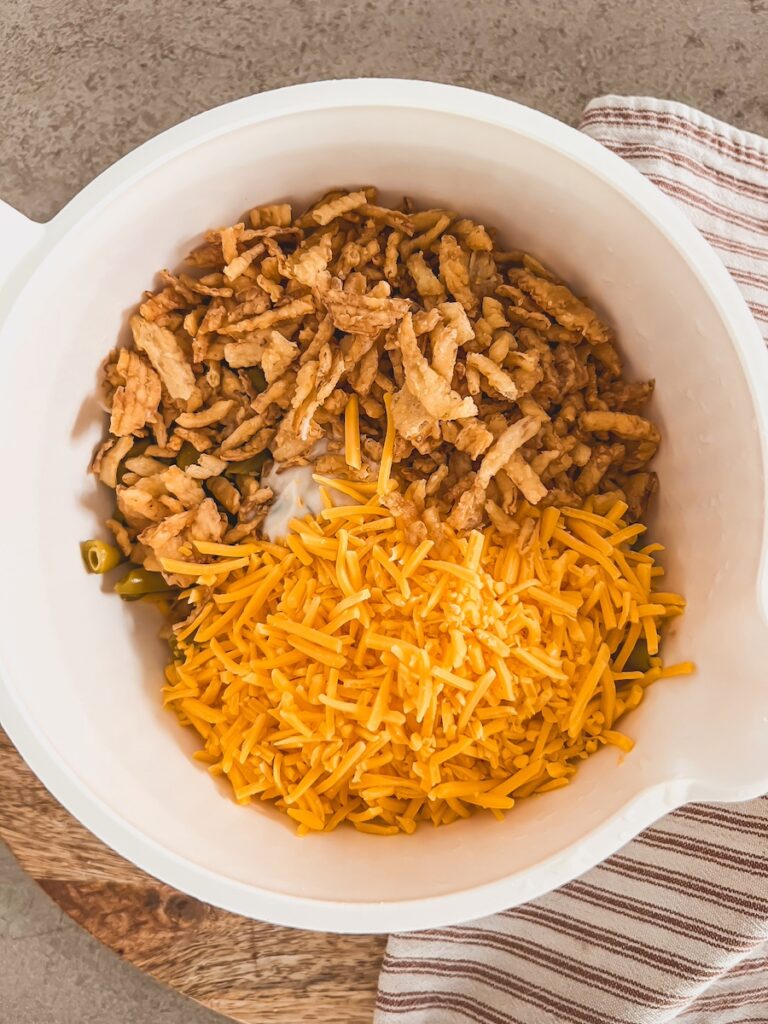 ingredients mixed together in a white bowl
