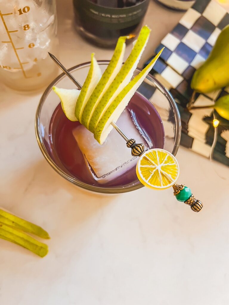 birds eye view of fall cocktail  with empress gin