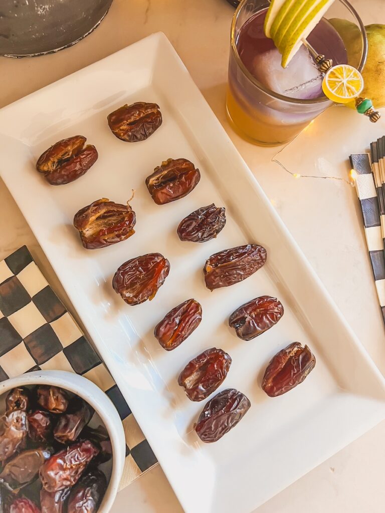 pitted dates on a platter