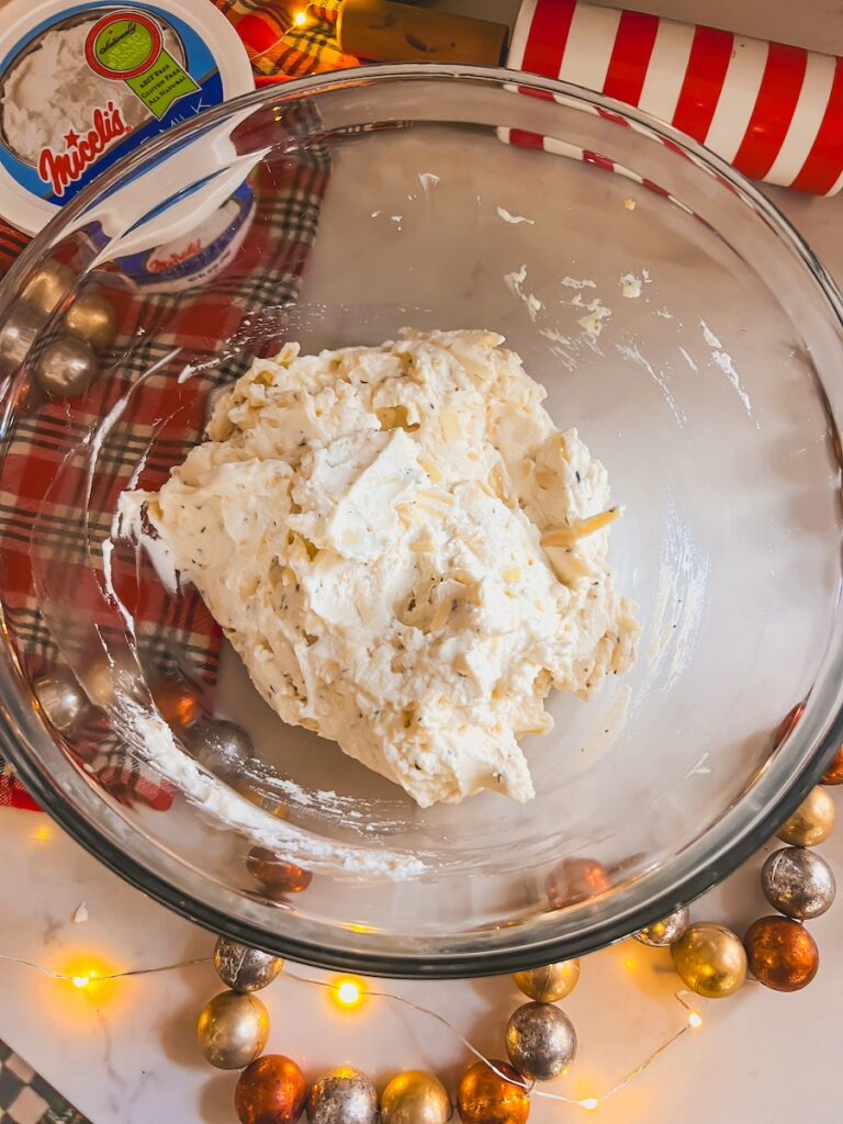 mixed cheese ingredients for baked ricotta dip