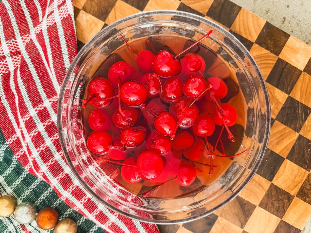 bowl of cherries soaked in brandy