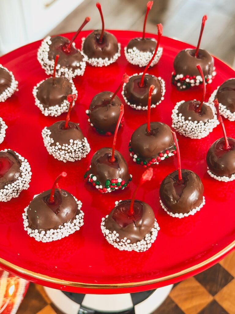 chocolate dipped boozy cherries