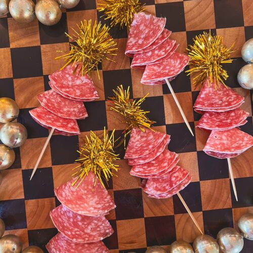 christmas tree charcuterie skewers