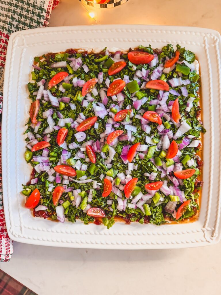 cherry tomatoes sprinkled on top