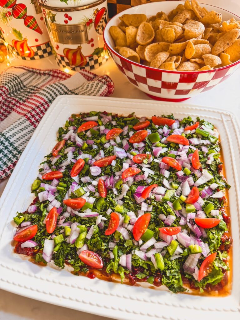 cream cheese and chipotle layered dip with fritos