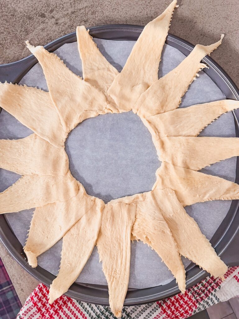 crescent dough laid out like a wreath