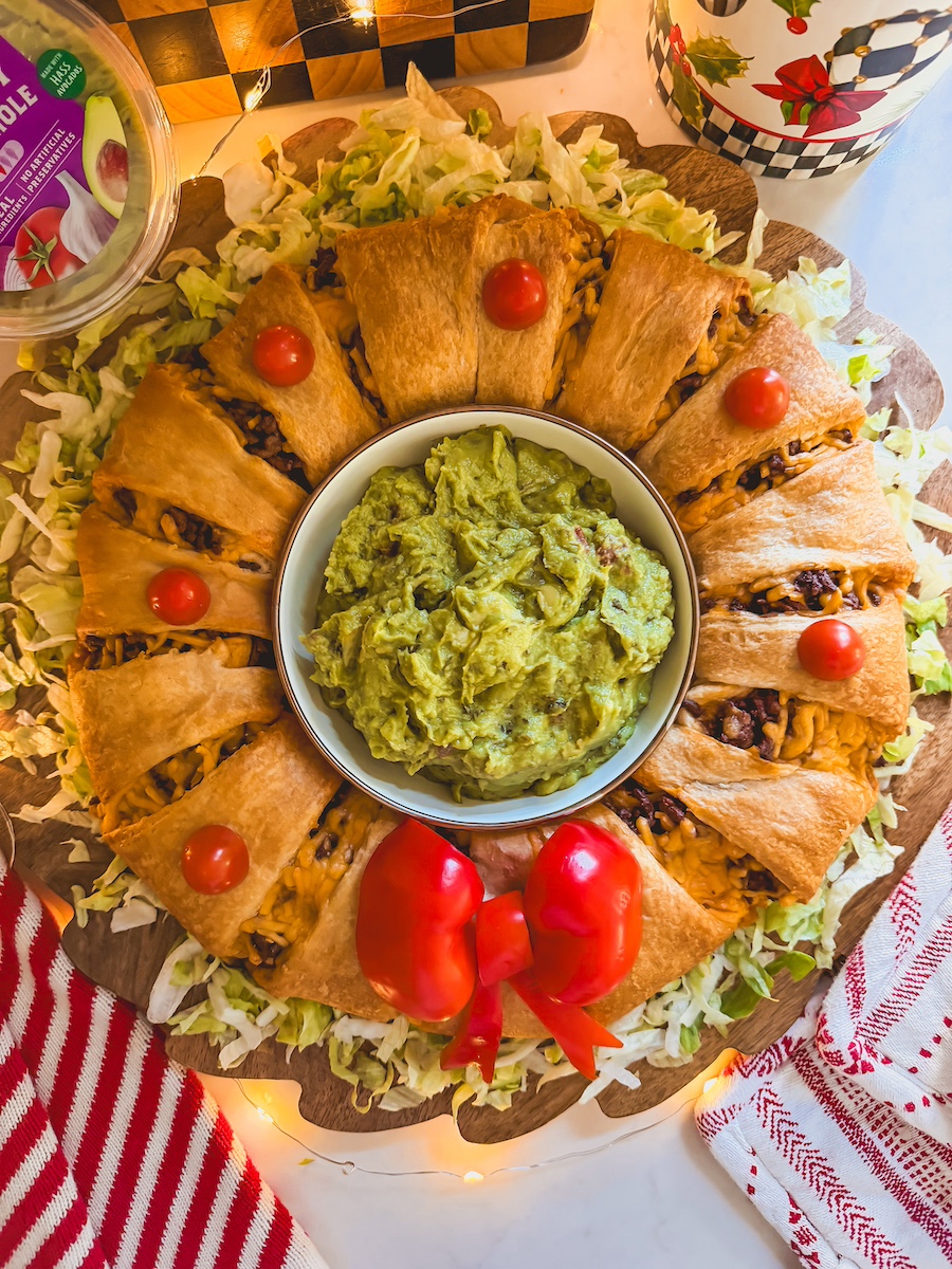 festive taco wreath christmas dinner