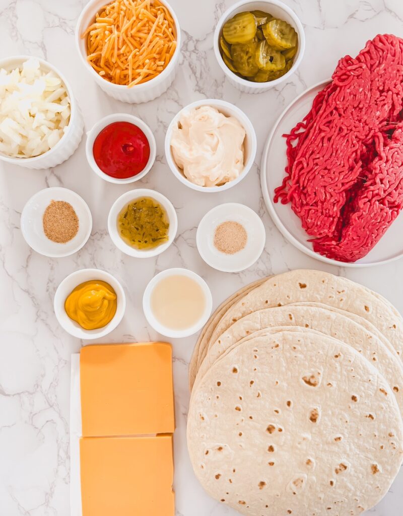 cheeseburger quesadilla ingredients