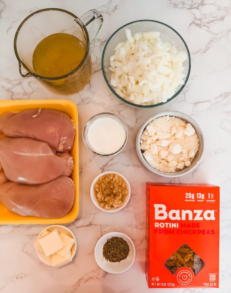ingredients for slow cooker chicken garlic pasta