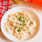 bowl of chicken garlic parmesan pasta