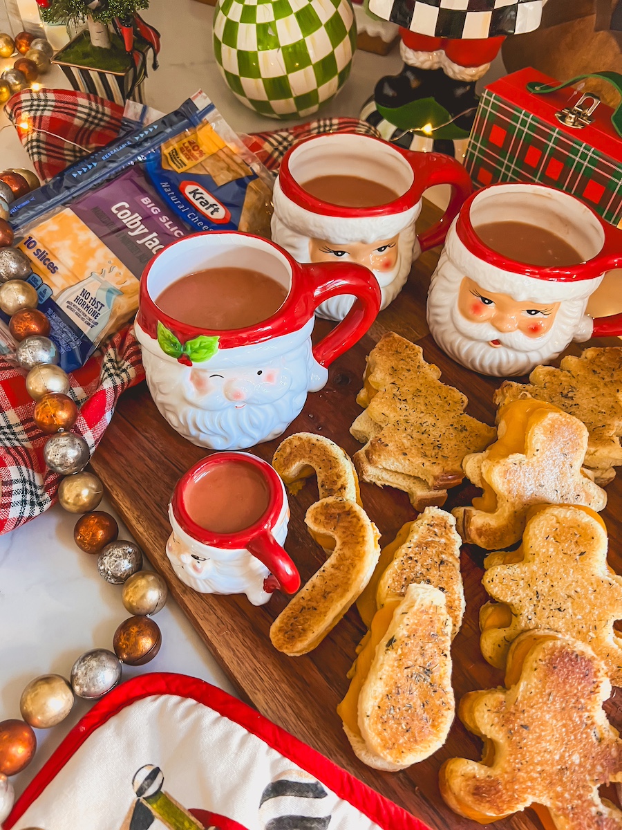 christmas grilled cheese board