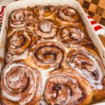 close up of viral gingerbread cinnamon roll hack