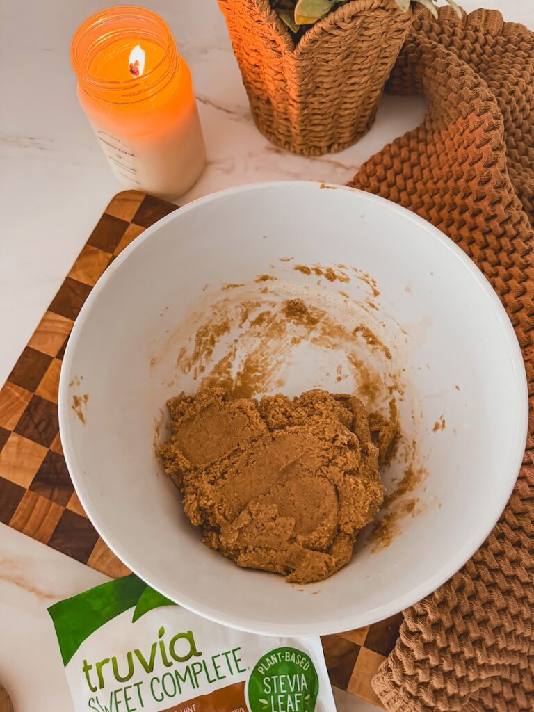 cookie dough in a white bowl
