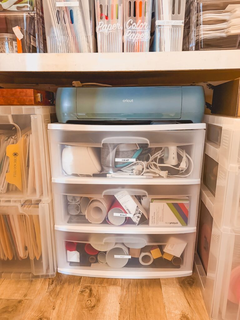 cart that holds cricut supplies