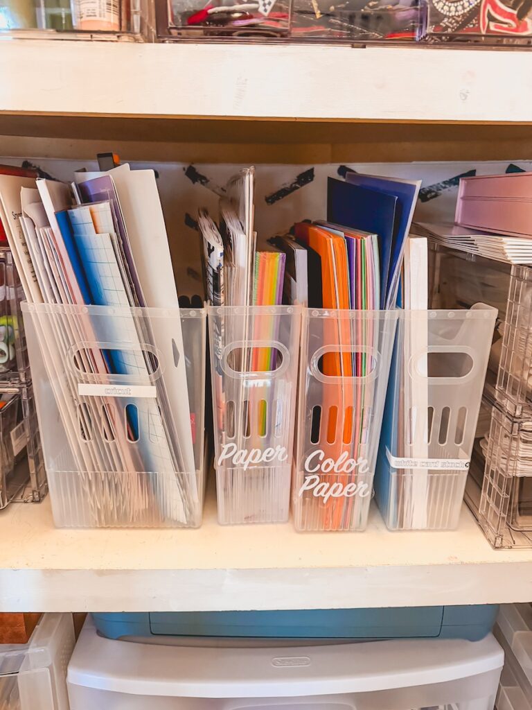 paper bins for cardstock, printer paper, cricut