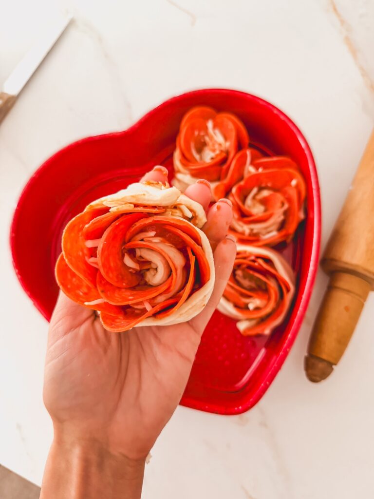 pizza rose close up