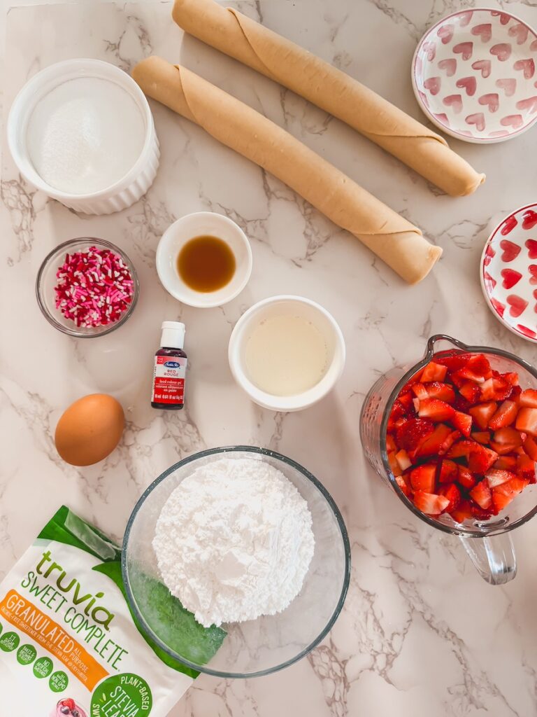 ingredients for strawberry heart pop tarts
