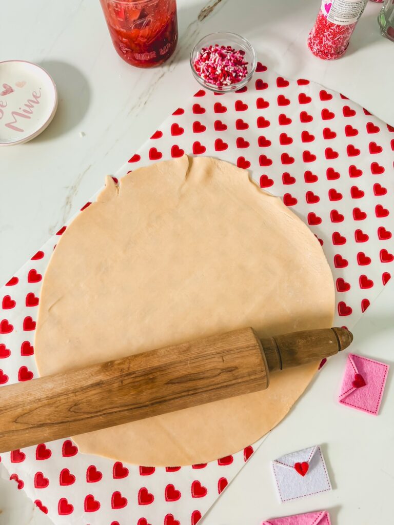rolled out pie crust dough