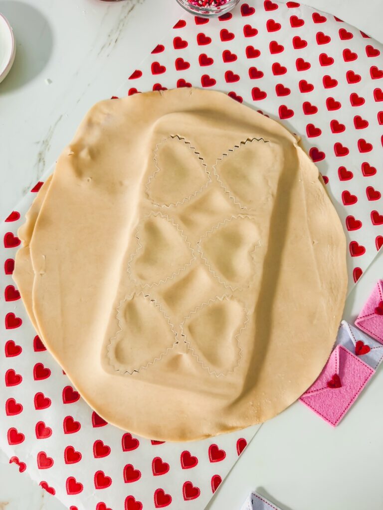 pie crust on top of mold 