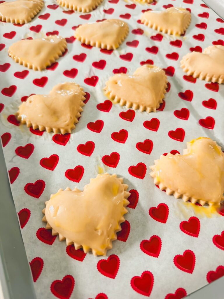 close up of heart shaped pie crust pop tarts