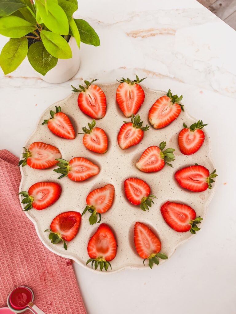 remove the center from the strawberries