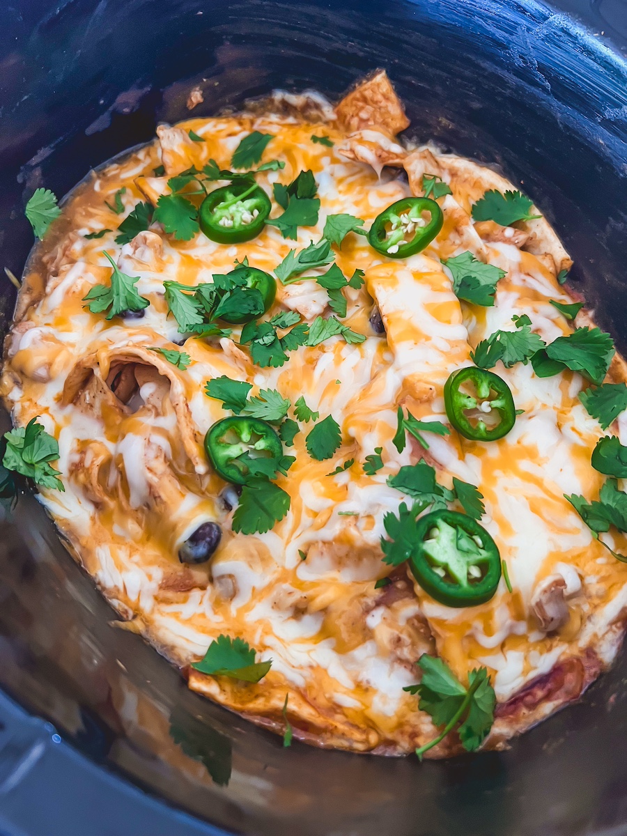 Crockpot Chicken Enchiladas