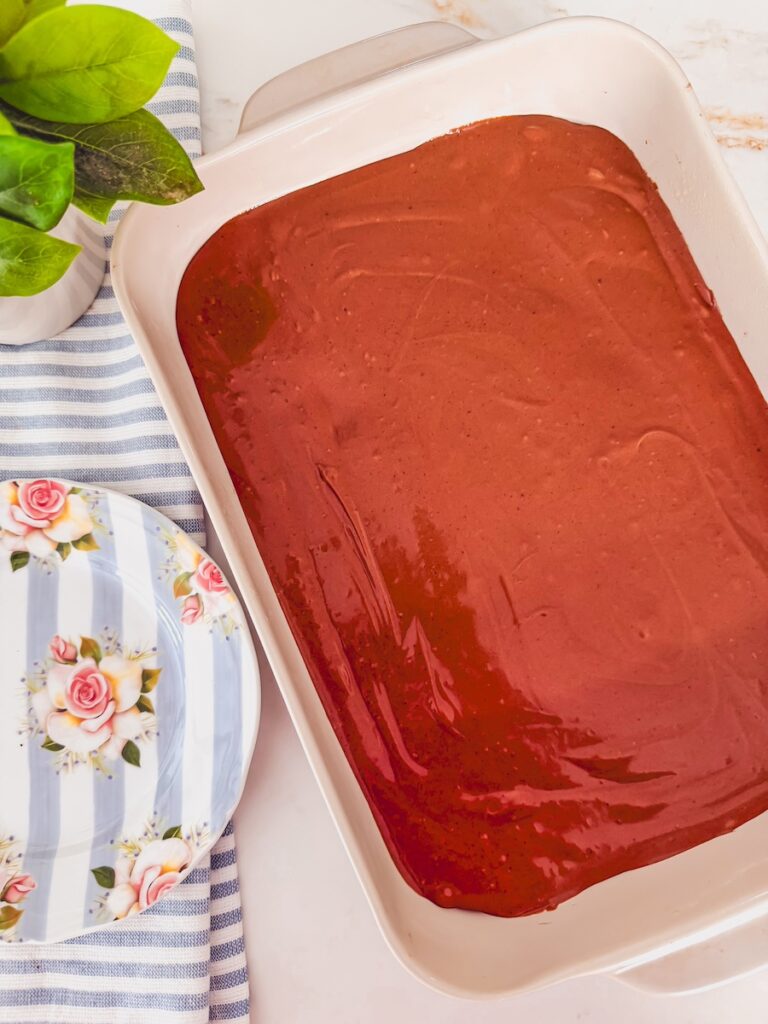 cake in baking dish