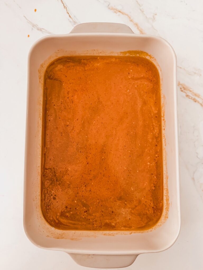 seasoning in baking dish
