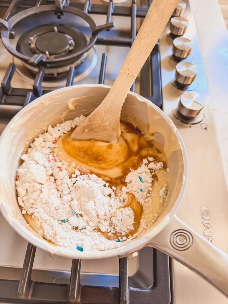 saucepan of fudge