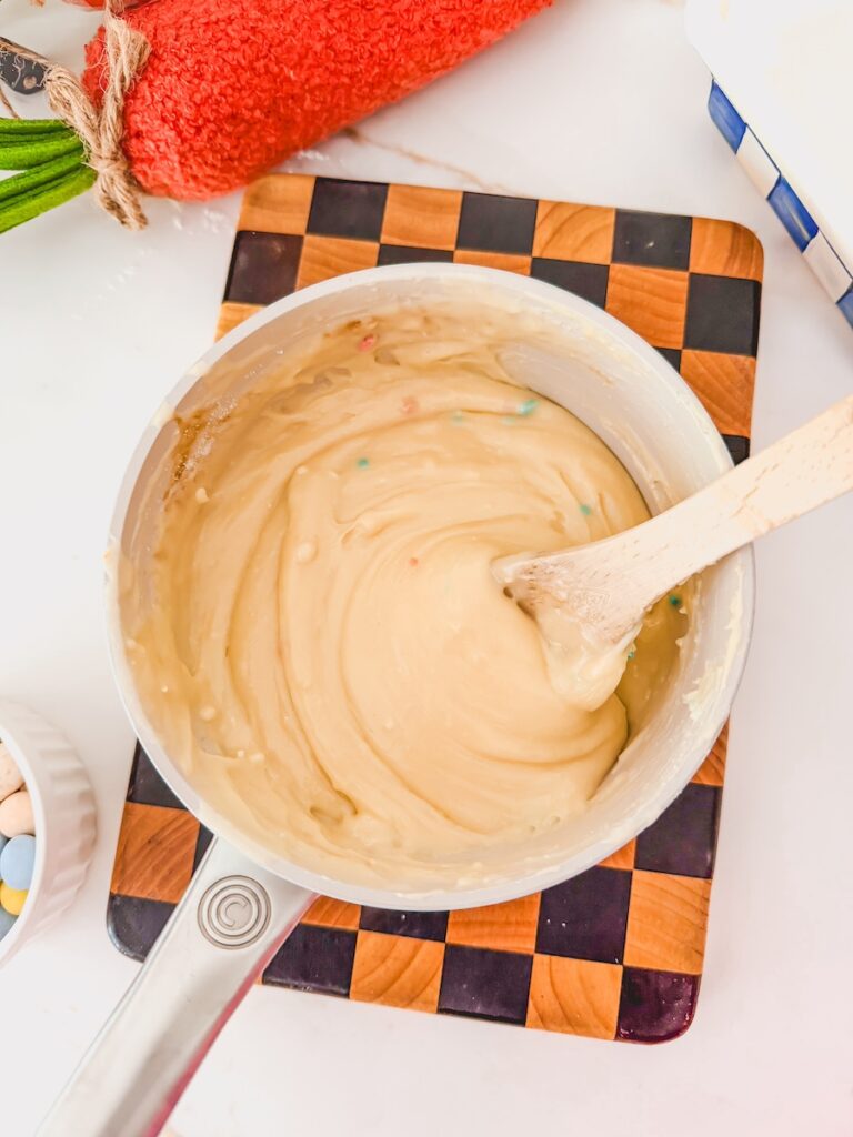 saucepan of fudge