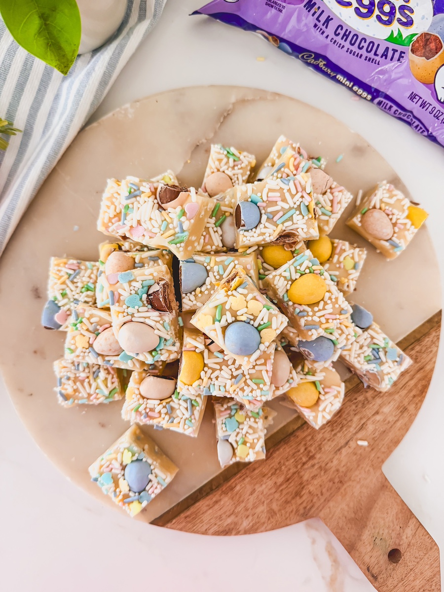 Cake Batter No-Bake Fudge (Funfetti Easter Treat Everyone Loves)