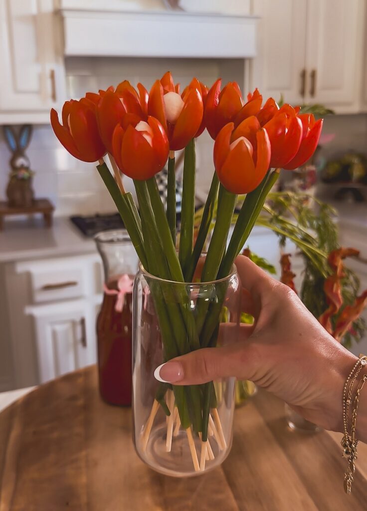 tulip steps with mozzarella and tomatoes