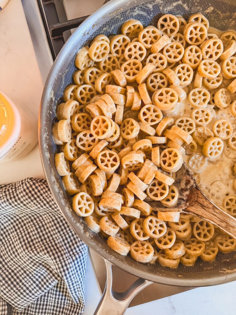 pasta in skillet