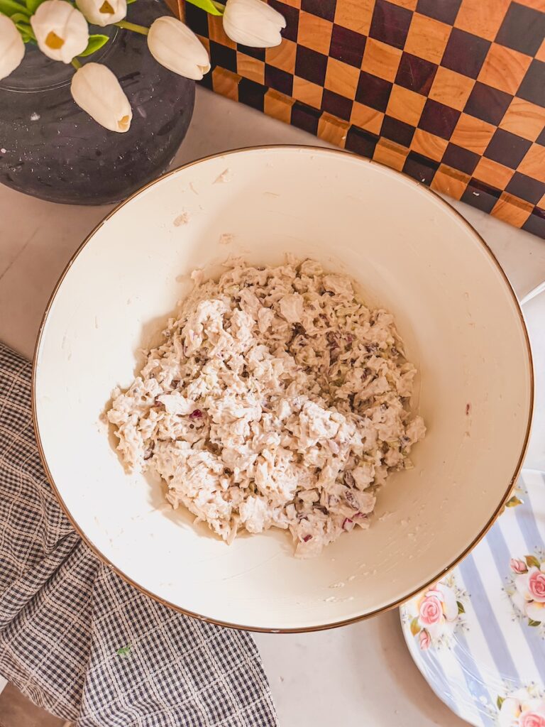 mixed chicken salad in a bowl