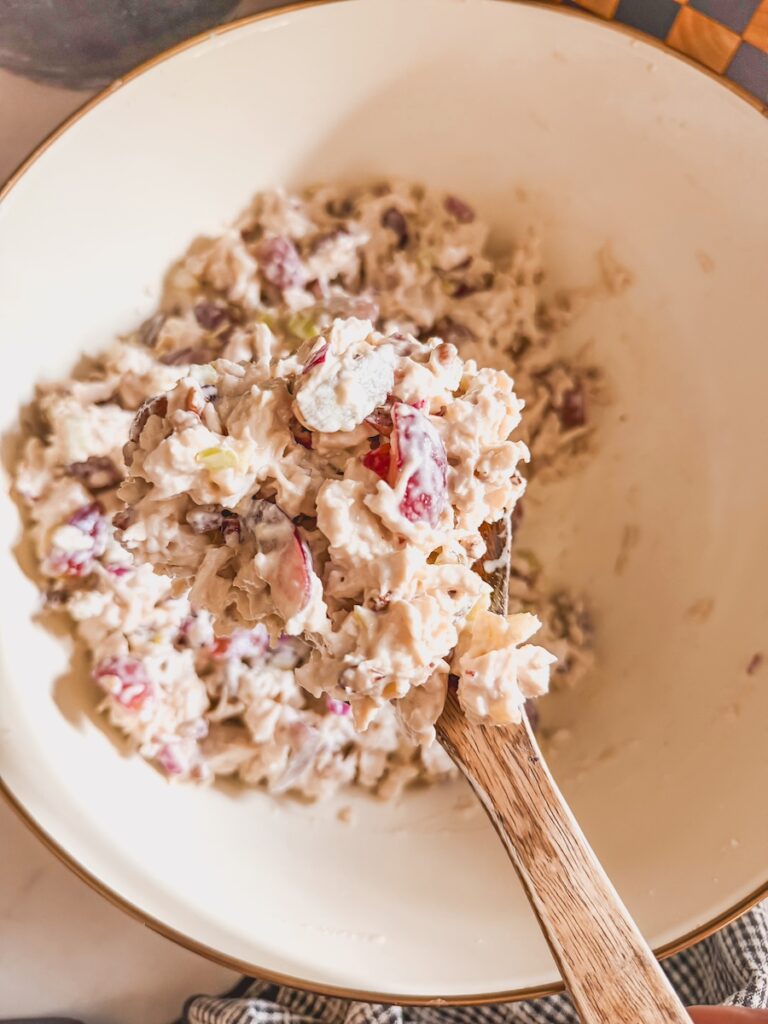 spoon full of chicken salad