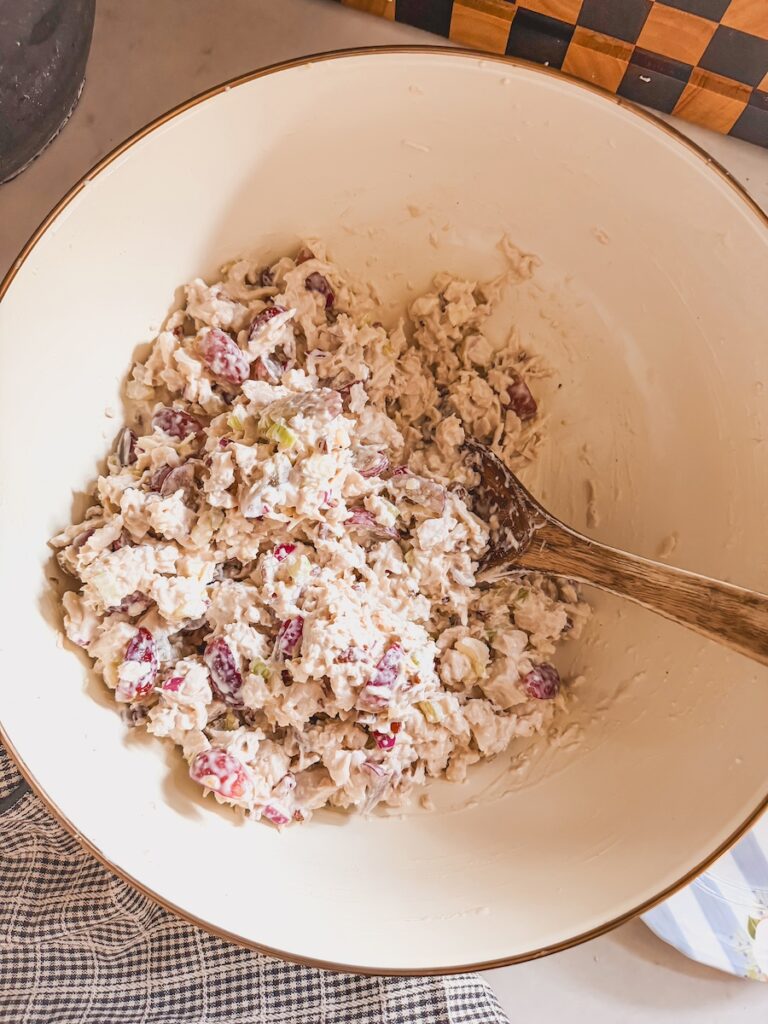 bowl full of chicken salad