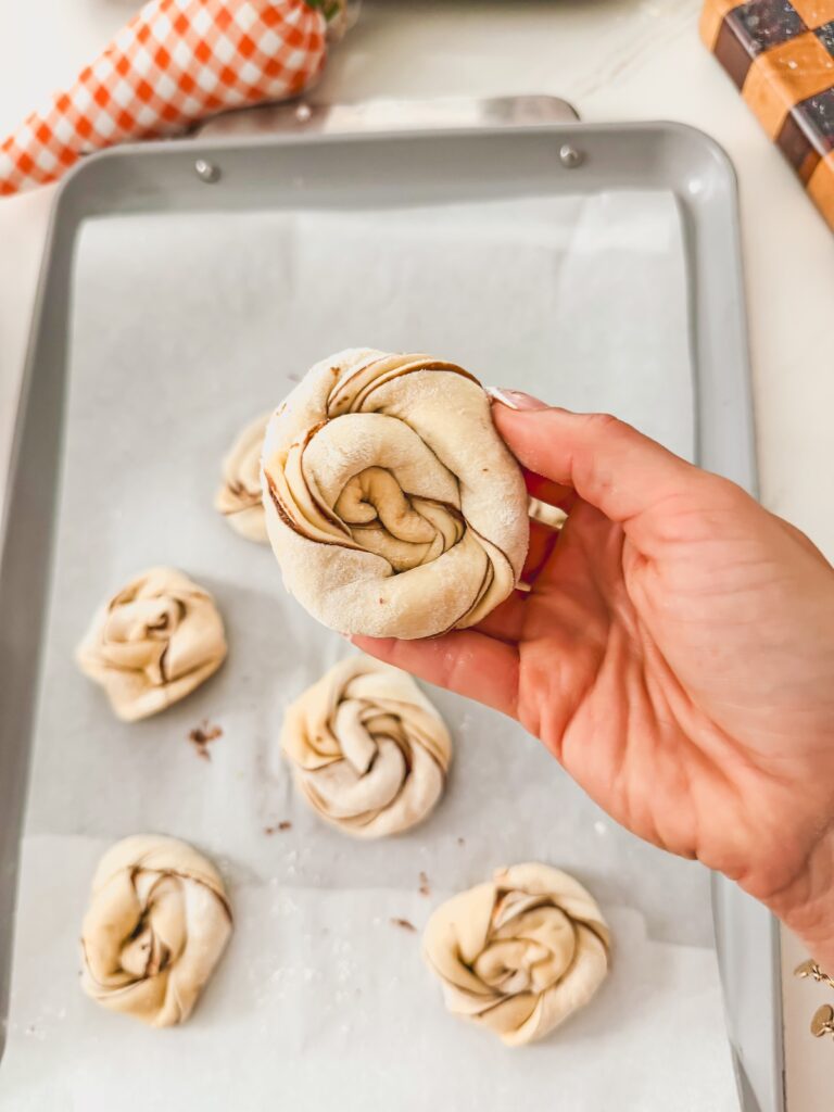 pastry rolled into a nest shape