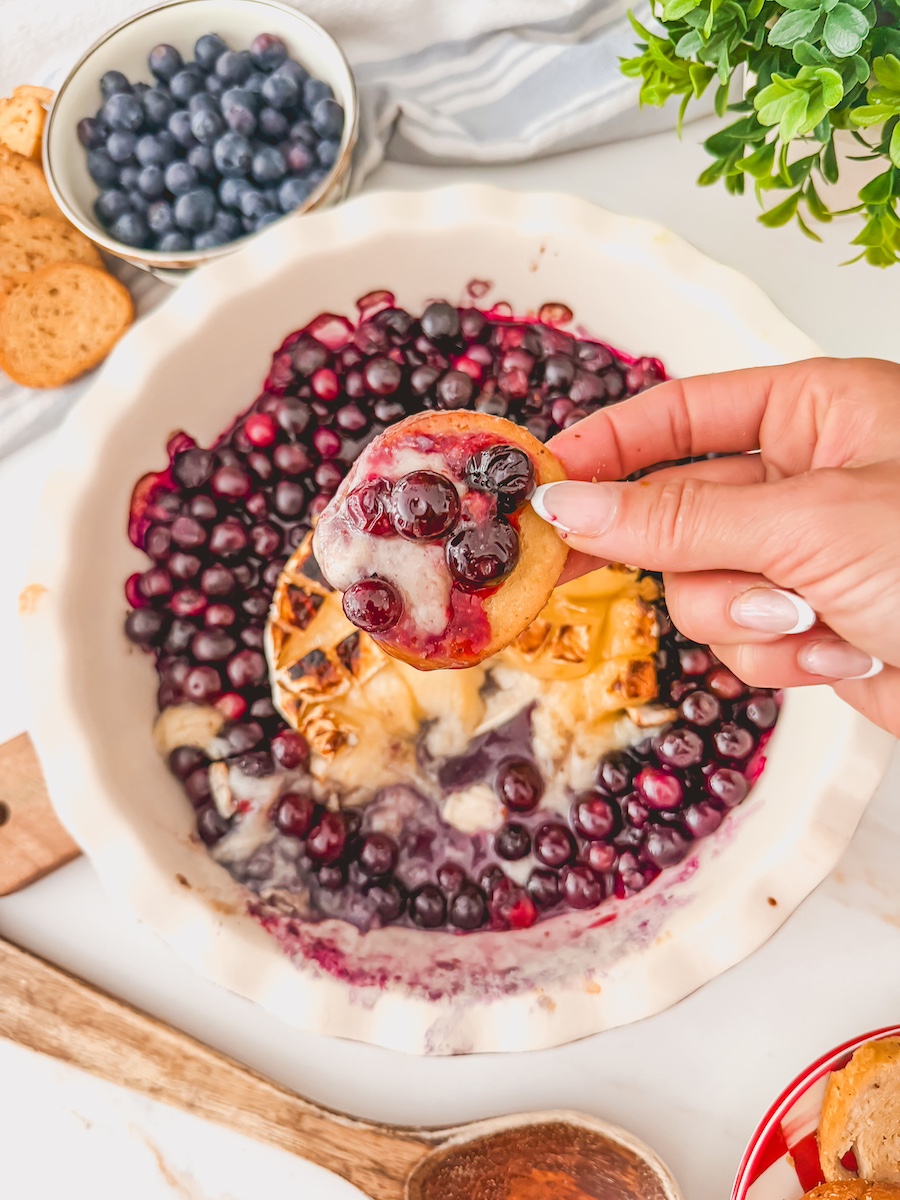 Baked Blueberry Brie with Honey
