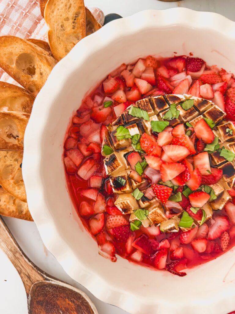 Strawberry Baked Brie with Basil