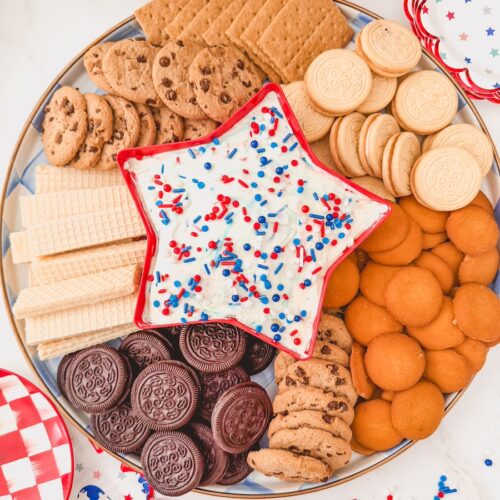 funfetti dip patriotic dessert with dippers