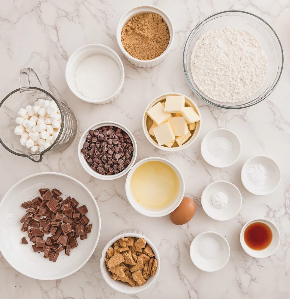 Ingredients for smores cookies.