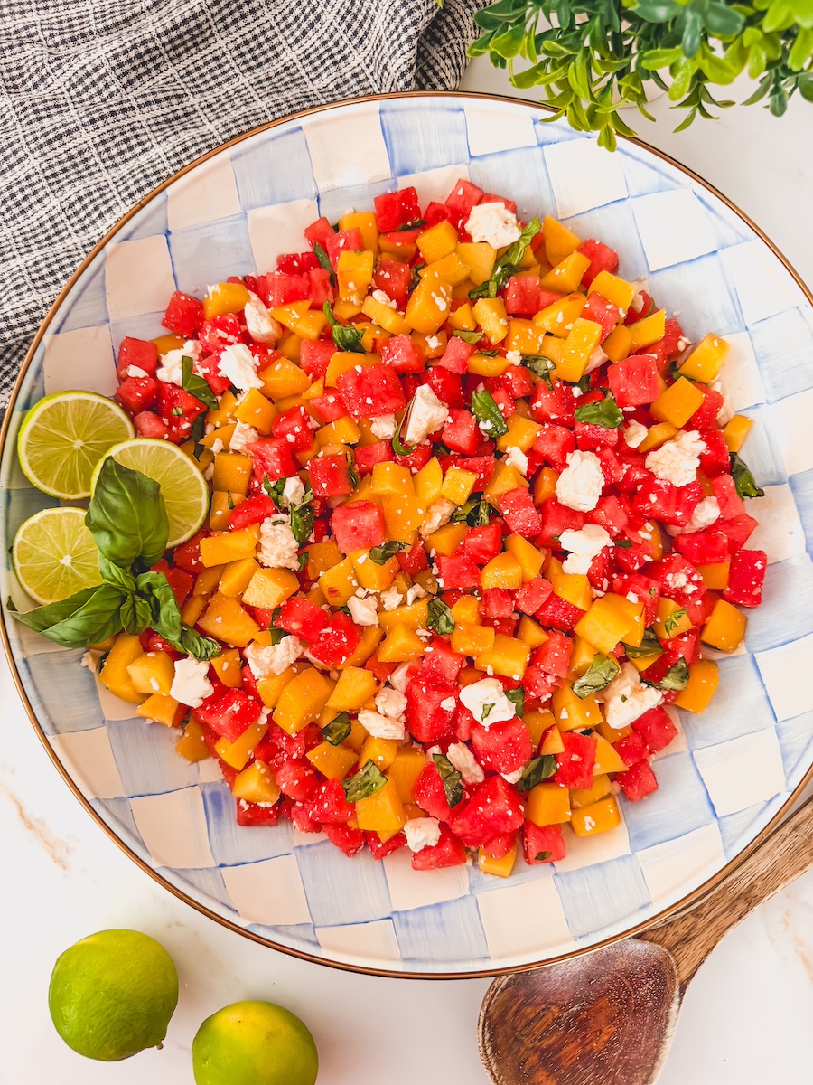 Watermelon Peach Feta Salad