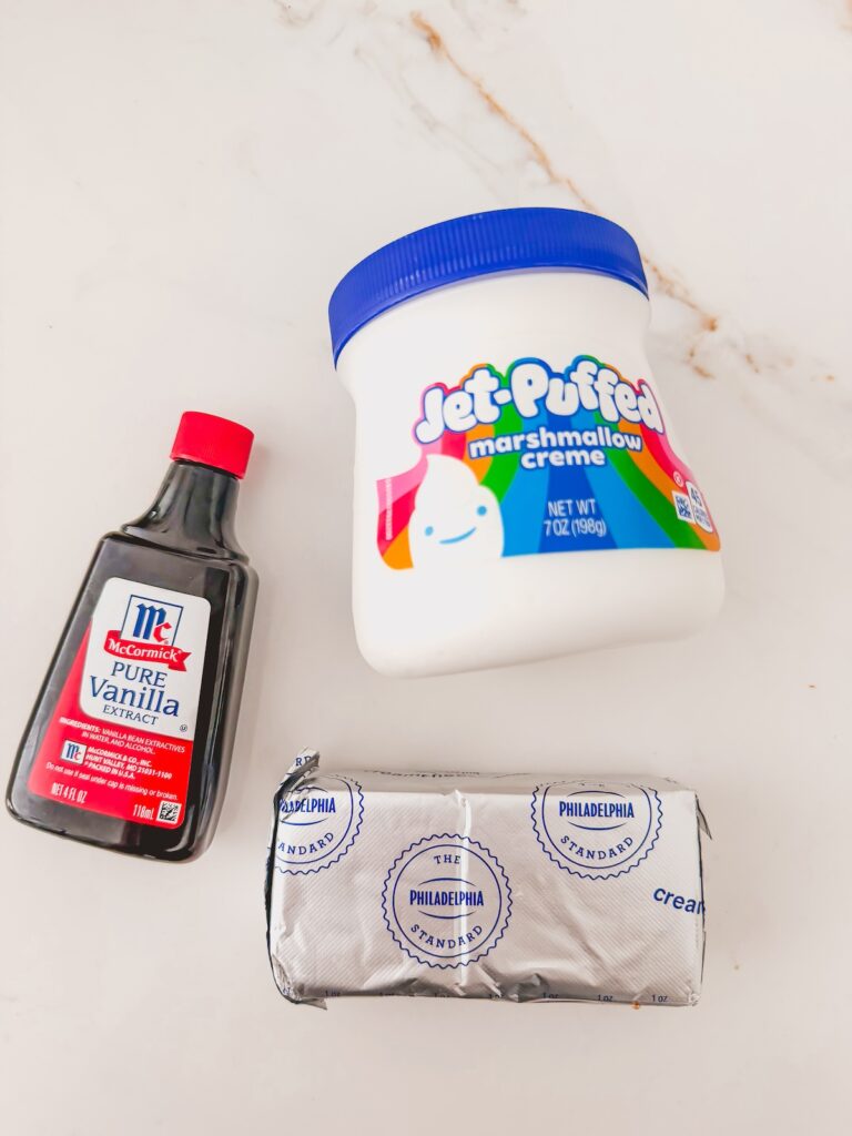 flatlay of ingredients for fruit dip