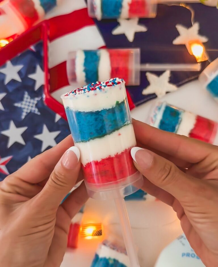 Viral Dot Cake Patriotic Push Pops