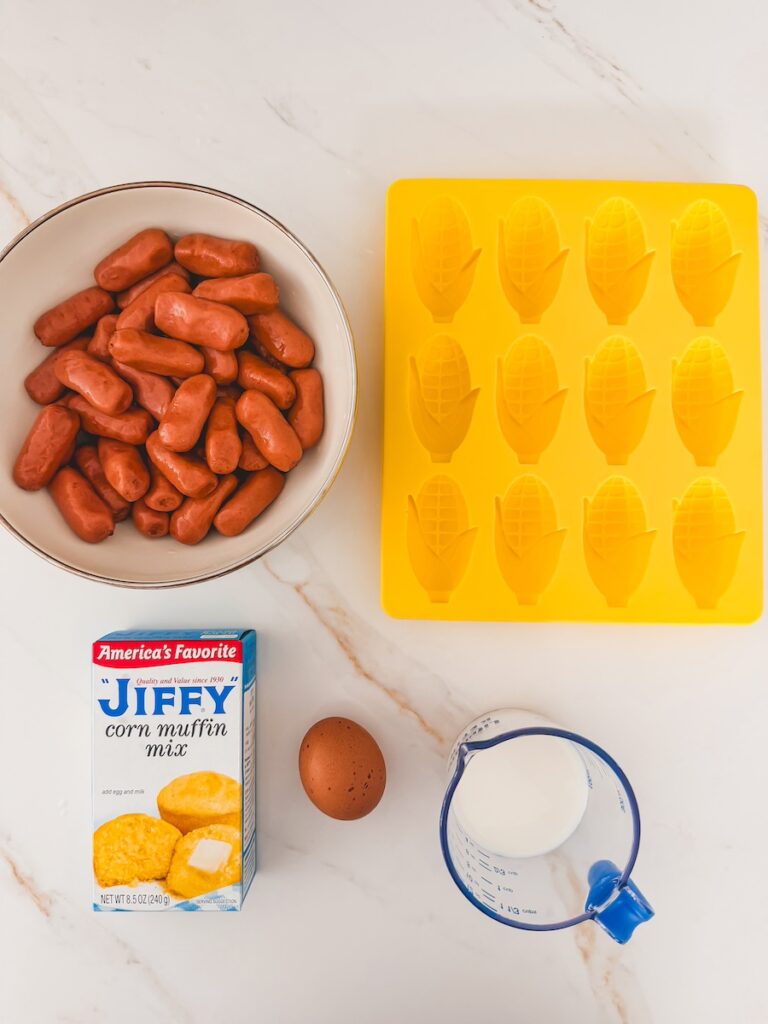 corn dog ingredients on counter